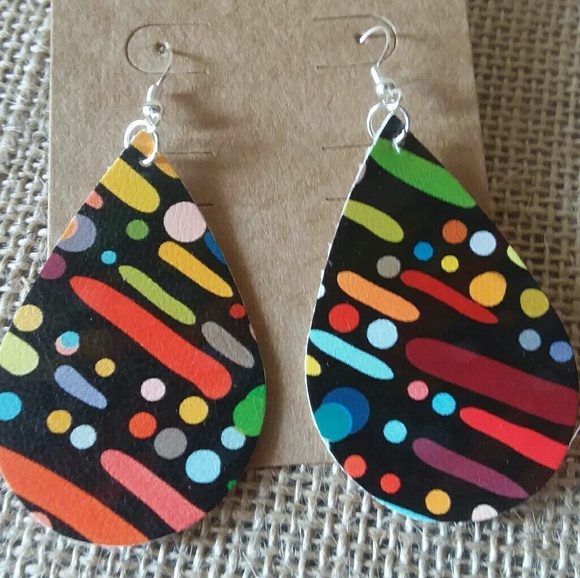 Artist Row Faux Leather Earrings - Picture 1 of 1
